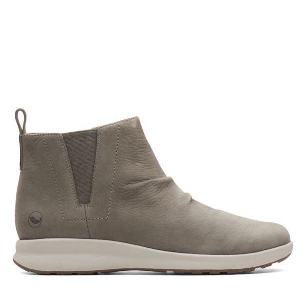 Clarks Womens Un Adorn Mid Ankle Boots Taupe Nubuck | CA-4108976